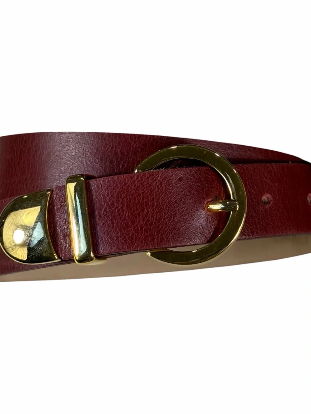 Streets Ahead Women's Brown Leather Belt with Gold Buckle Made In Italy Italian